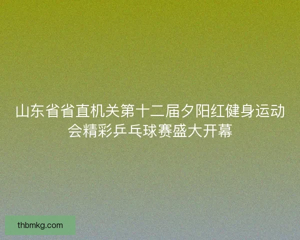 山东省省直机关第十二届夕阳红健身运动会精彩乒乓球赛盛大开幕 山东省省直机关第十二届夕阳红健身运动会精彩乒乓球赛盛大开幕