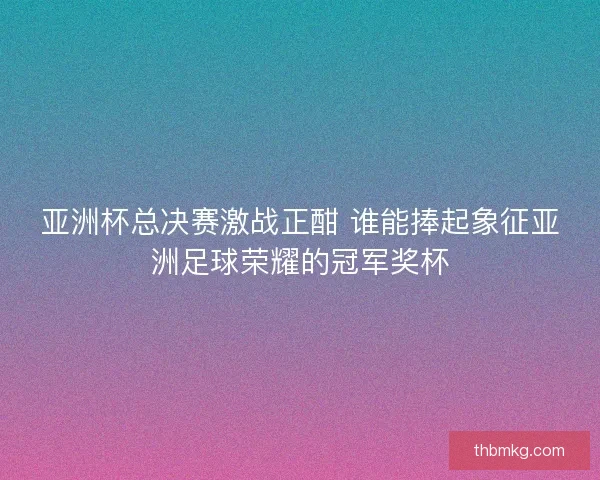 亚洲杯总决赛激战正酣 谁能捧起象征亚洲足球荣耀的冠军奖杯 亚洲杯总决赛激战正酣 谁能捧起象征亚洲足球荣耀的冠军奖杯